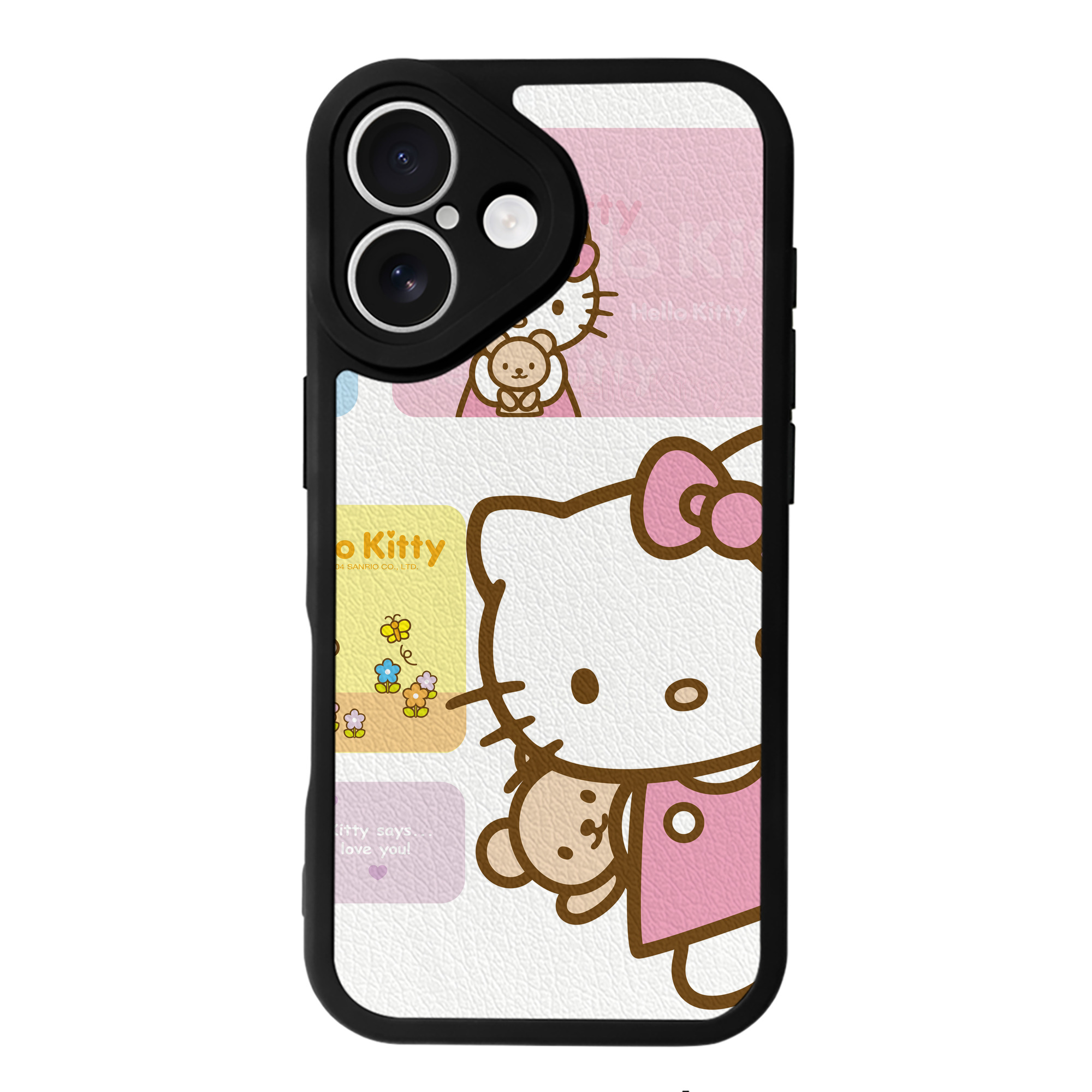 （画像用） Hello Kitty ハローキティ 【iPhone 16シリーズ対応】シリコンスマホケース（レザー調） 材質：シリコン